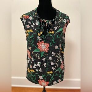 Floral Black Sleeveless Top